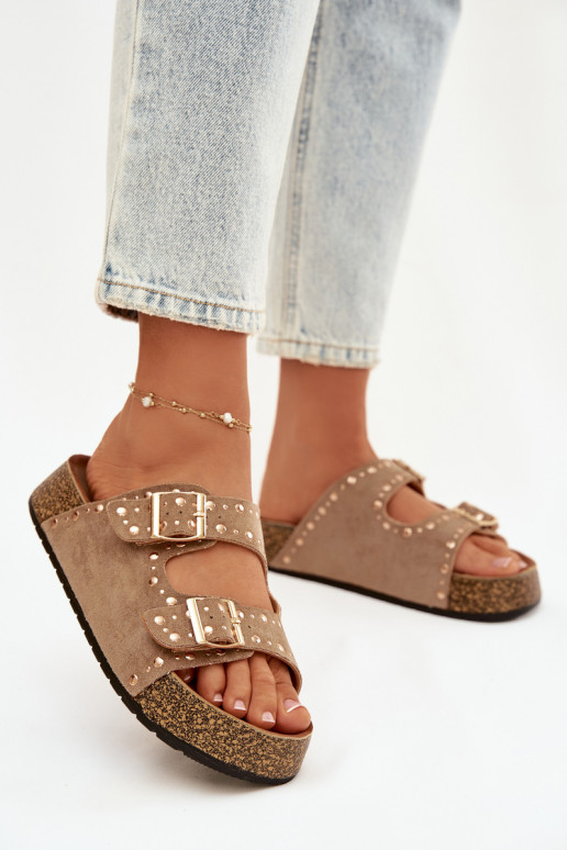 naiste plätud Ze Kuldset värvimi neetide ja pandlagami  Khakivärvi Tervina