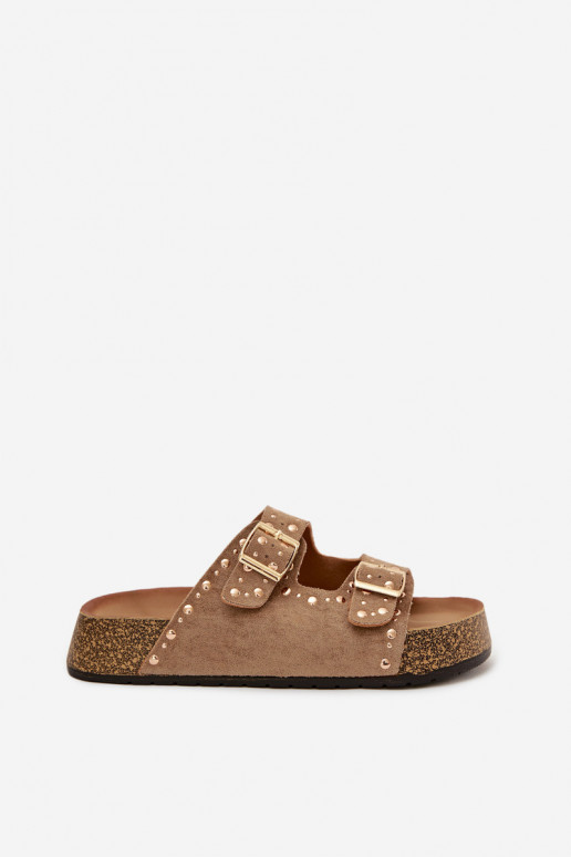 naiste plätud Ze Kuldset värvimi neetide ja pandlagami  Khakivärvi Tervina