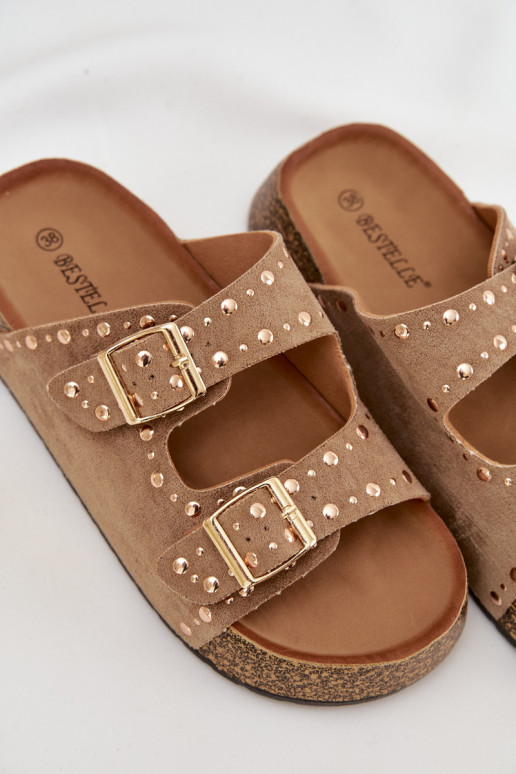 naiste plätud Ze Kuldset värvimi neetide ja pandlagami  Khakivärvi Tervina