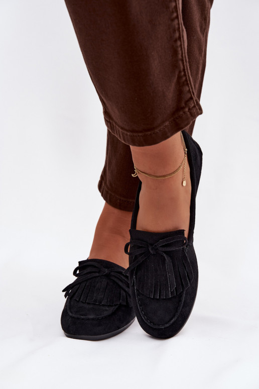 naiste mokassiinid narmastega Must Janelisse