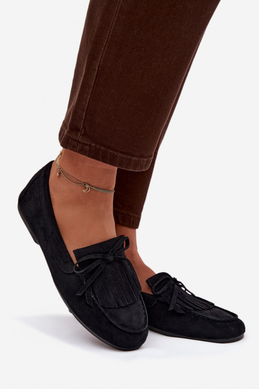 naiste mokassiinid narmastega Must Janelisse