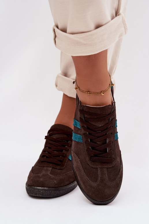 Zazoo N1068 kunstsuede madalad sportjalatsid naistele šokolaadi värvi