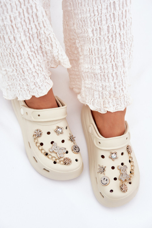 Kerged rannaplätud naiste plätud Z Przypinkami beeži värvi Linaviela