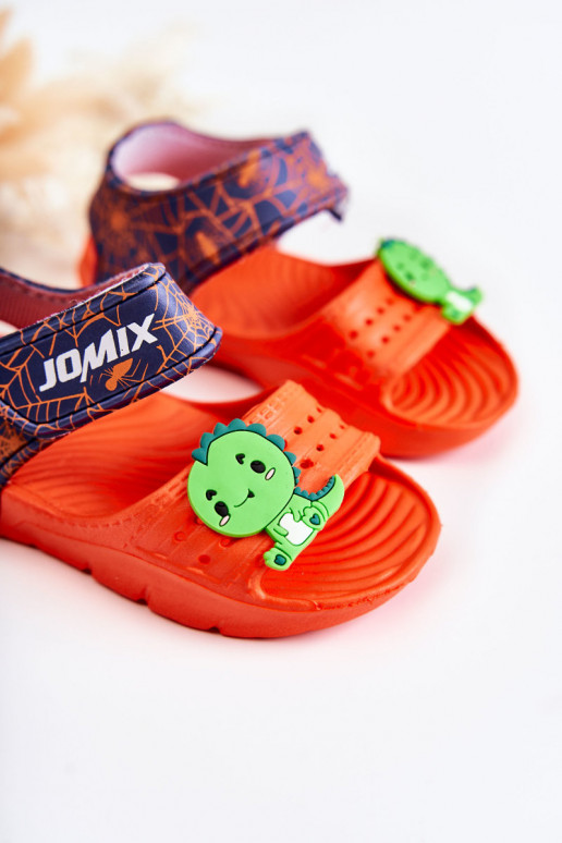  Kerged rannaplätud Laste sandaalid krõpsudega kinnitatav oranži värvi Asti