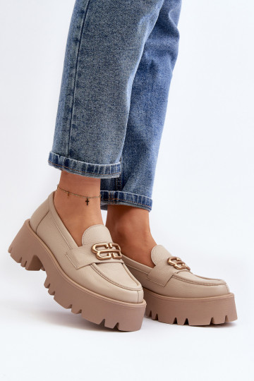 Zazoo 20164  Mokassiinid naturaalsest nahast beeži värvi 2