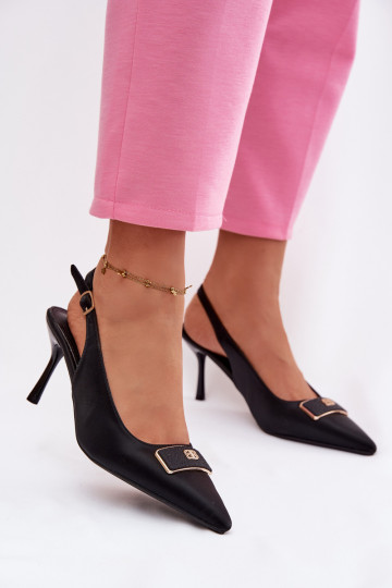 kõrge kontsaga kingad   Detalem Must Lurella 2