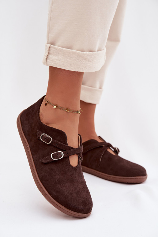   seemisnakhsed jalatsid Barefoot  Triipudega Zazoo N1271 Czekoladowe