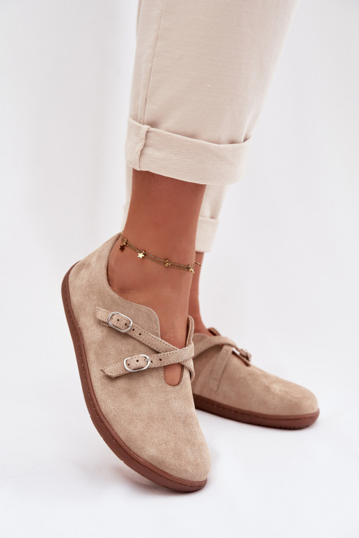   seemisnakhsed jalatsid Barefoot  Triipudega Zazoo N1271 beeži värvi