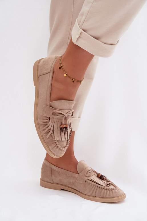 naiste mokassiinid narmastega I ikami beeži värvi Teressa