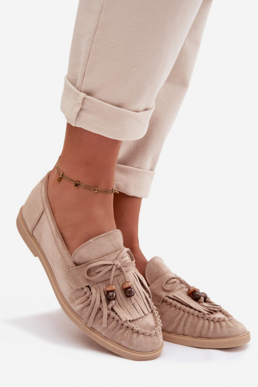 naiste mokassiinid narmastega I ikami beeži värvi Teressa