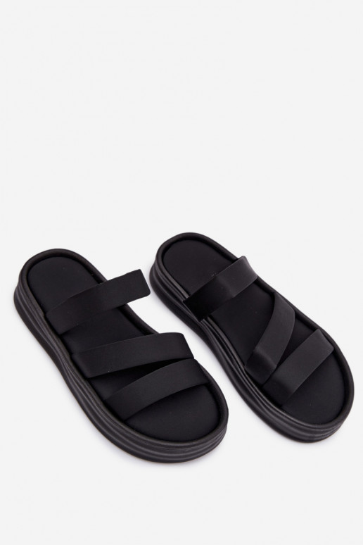 Riidest naiste plätud platvormiga Triipudega Must Liorine