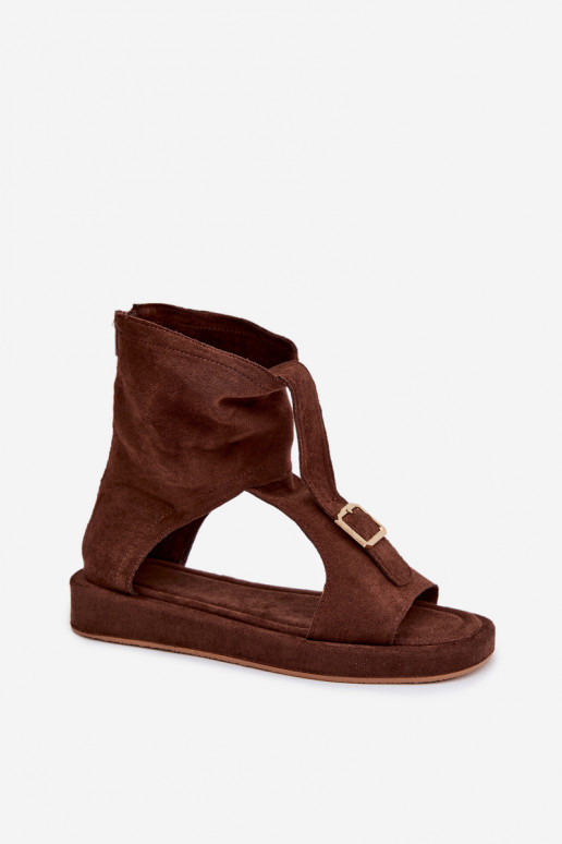 Naistesandaalid madala säärega Czekoladowe Coralya