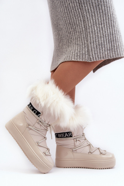  nööpidega lumesaapad nööritavad Elevandiluu värvi Santero