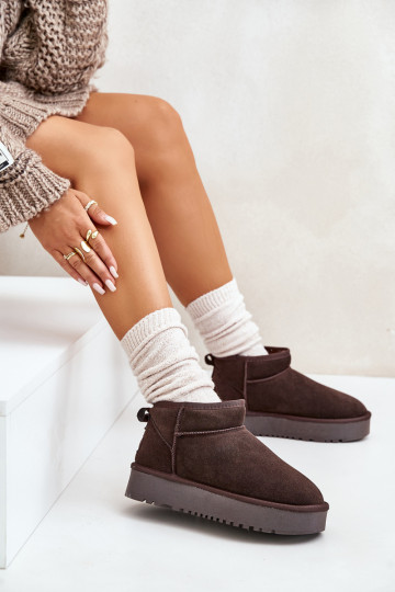   seemisnakhsed nööpidega lumesaapad platvormiga pruunid värvi Nereviana