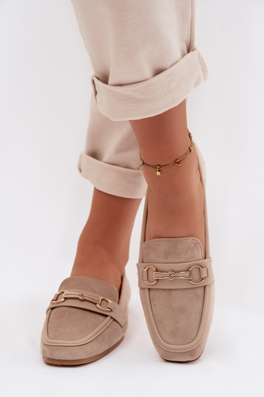 Mokassiinid naiste mokassiinid kaunistustega beeži värvi Palerina
