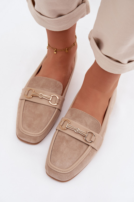 Mokassiinid naiste mokassiinid kaunistustega beeži värvi Palerina