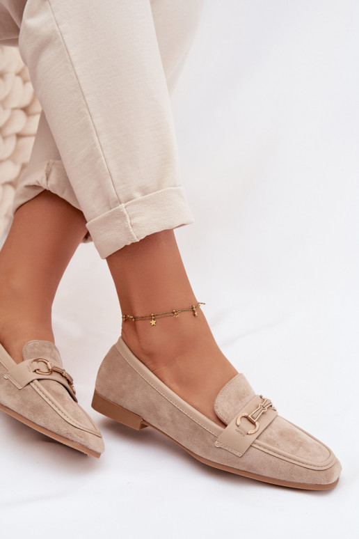 Mokassiinid naiste mokassiinid kaunistustega beeži värvi Palerina