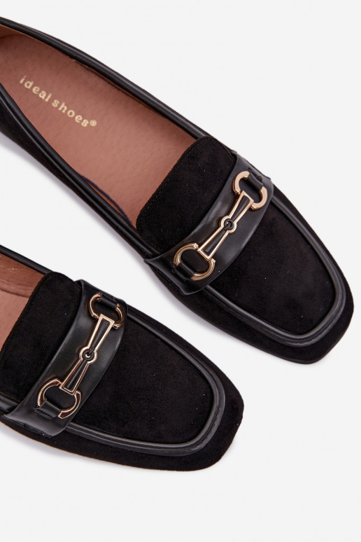 Mokassiinid naiste mokassiinid kaunistustega Must Palerina