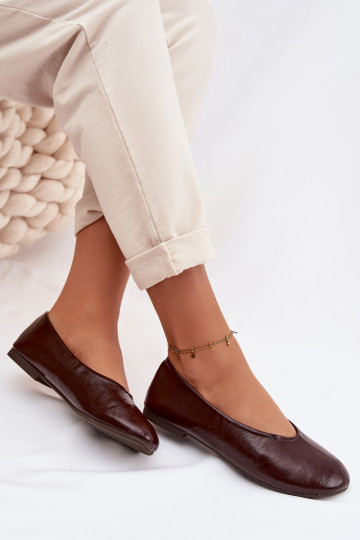 Lakkbaleriinad eko-nahast Czekoladowe Selanora