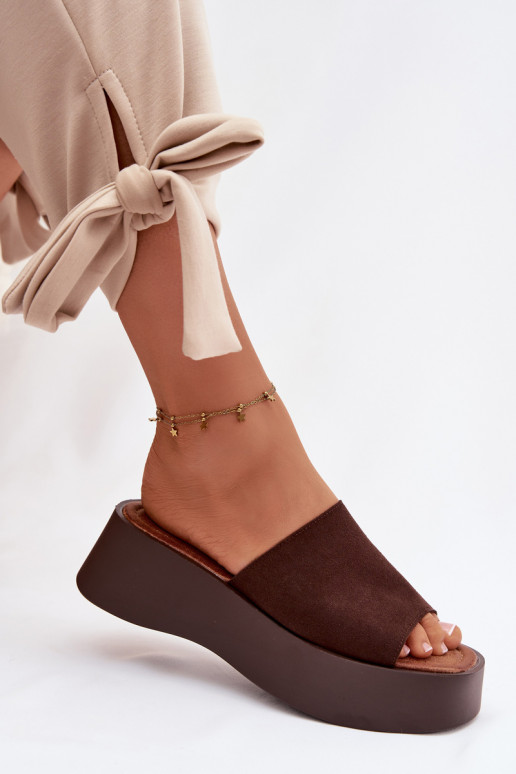 naiste plätud platvormiga Czekoladowe Liorisse