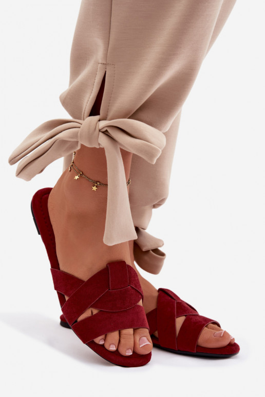 sileda tallaga naiste plätud Triipudega bordoo-värvi Pavelle