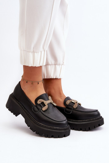 naiste mokassiinid kaunistustega Must Gargi 2