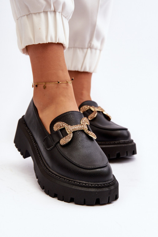 naiste mokassiinid kaunistustega Must Gargi