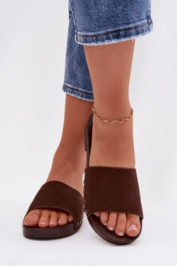 naiste plätud neetidega laiade nööridega Czekoladowe Amelvessa 2