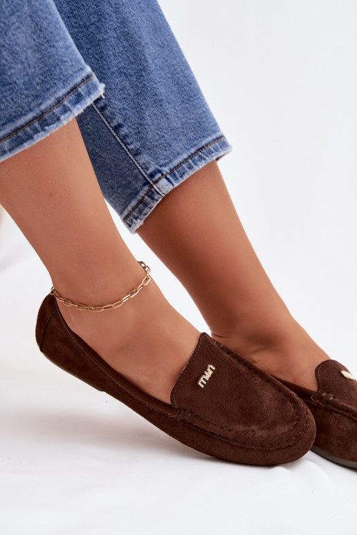 naiste mokassiinid Z m Kuldset värvim Detalem Czekoladowe Sarivelle