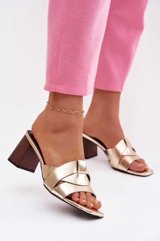 naiste plätud kõrge jämeda kontsaga Triipudega Eko   Kuldset värvi Corivelle