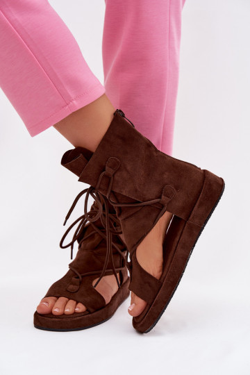 Naistesandaalid owe madala säärega I Wiązaniem Czekoladowe Ferlisse 2