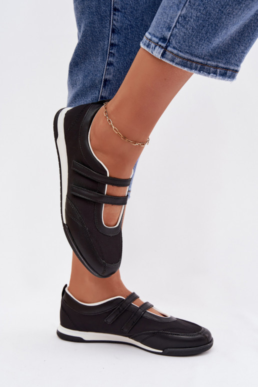 Sportliku stiiliga Baleriinad  Triipudega Must Farvessa