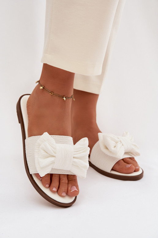 Naiste sussid laia kanna ja lipsudega, valge värviga Amivelle