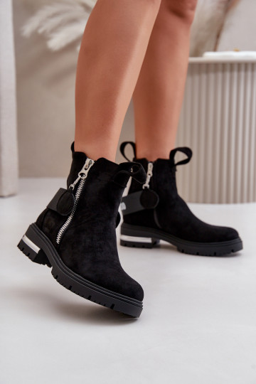 voodriga Naiste poolsaapad tõmblukuga Must Calvaro