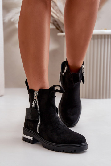 voodriga Naiste poolsaapad tõmblukuga Must Calvaro 2