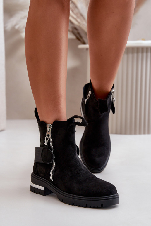 voodriga Naiste poolsaapad tõmblukuga Must Calvaro