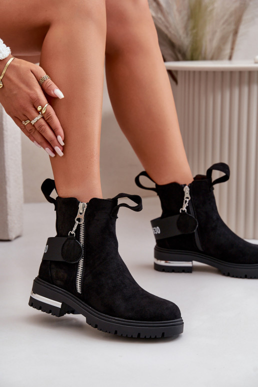 voodriga Naiste poolsaapad tõmblukuga Must Calvaro