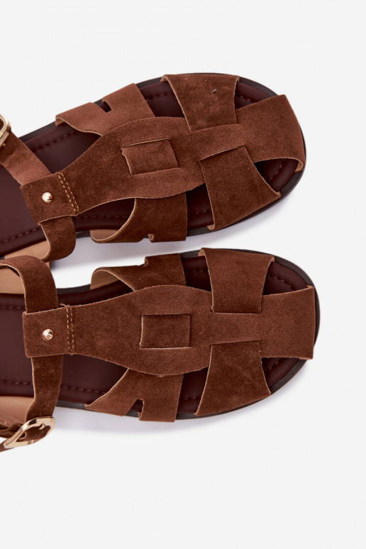 Naistesandaalid Rzymianki sileda tallaga pruunid värvi Belanessa