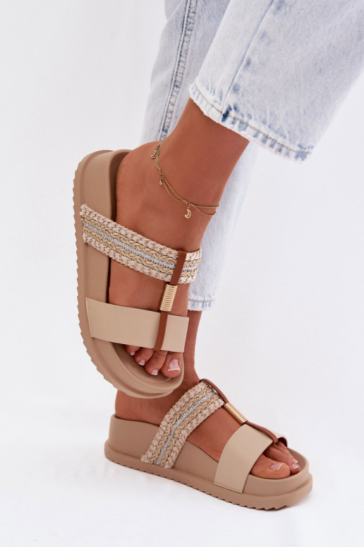 naiste plätud platvormiga Triipudega I Kuldset värvim Detalem beeži värvi Tahlia