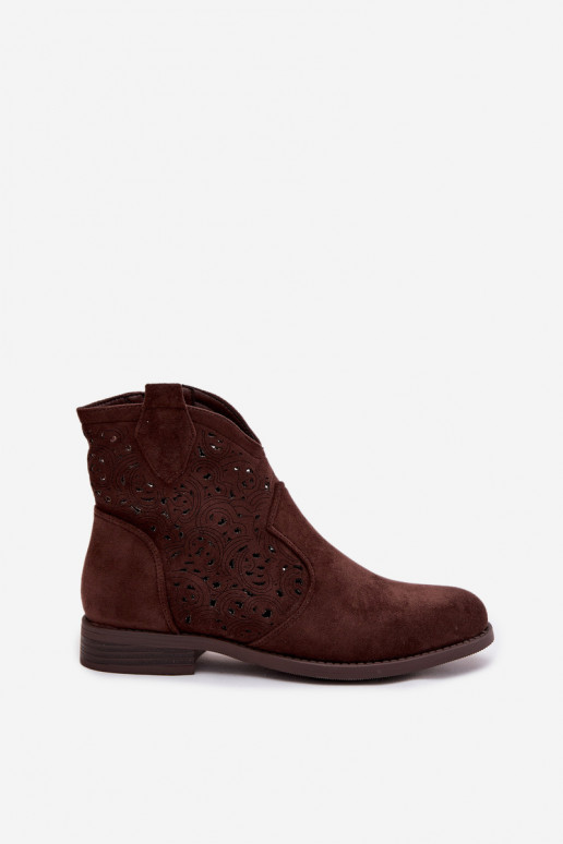 Saapad  laiade nööridega S.Barski HY61-8026 Czekoladowe