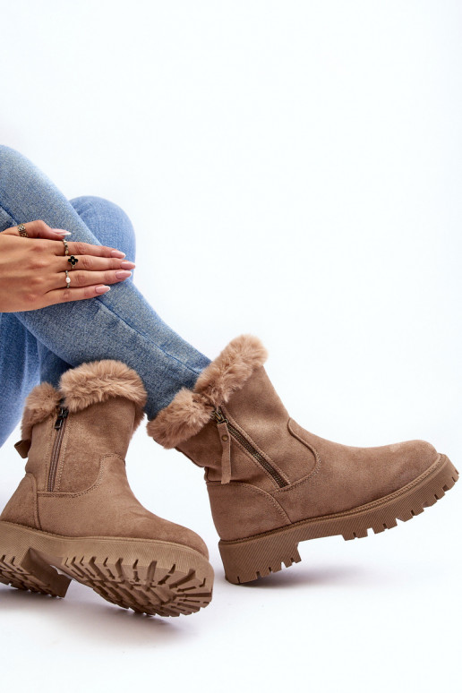 Naiste poolsaapad seemisnakhsed  karusnahaga beeži värvi Hasiva