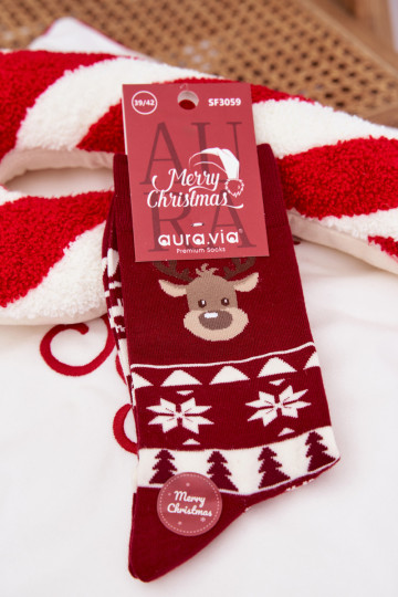 Skarpety  Christmas   bordoo-värvi