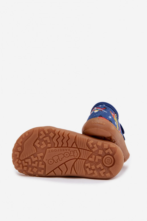 Laste sussid Barefoot kosmoselaevadega Froddo Canvas G1700440-5 sinise värviga