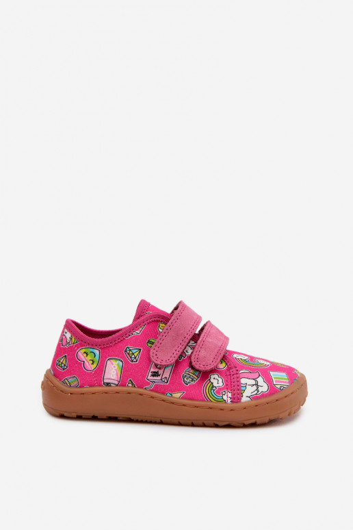 Laste sussid Barefoot Froddo Canvas G1700440-10 roosa värviga