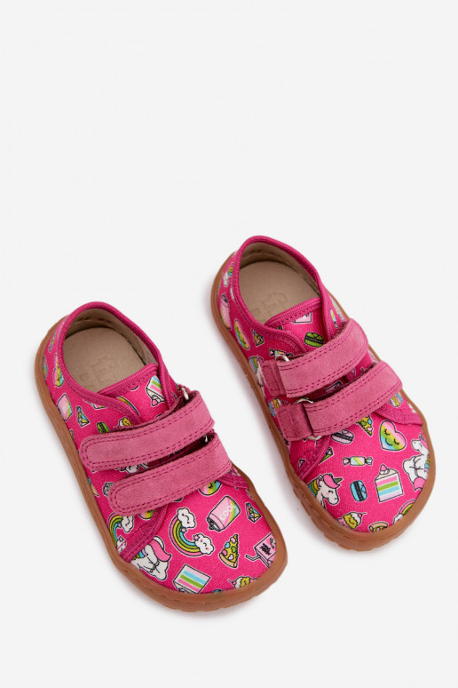 Laste sussid Barefoot Froddo Canvas G1700440-10 roosa värviga