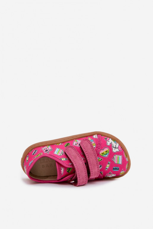 Laste sussid Barefoot Froddo Canvas G1700440-10 roosa värviga