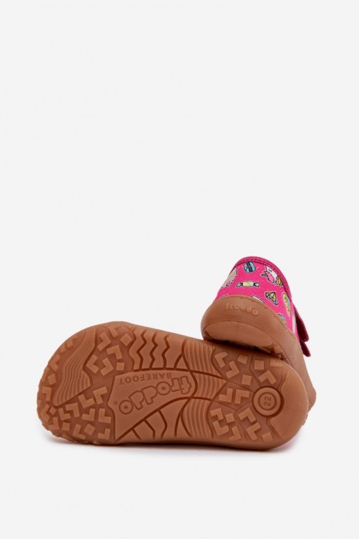 Laste sussid Barefoot Froddo Canvas G1700440-10 roosa värviga
