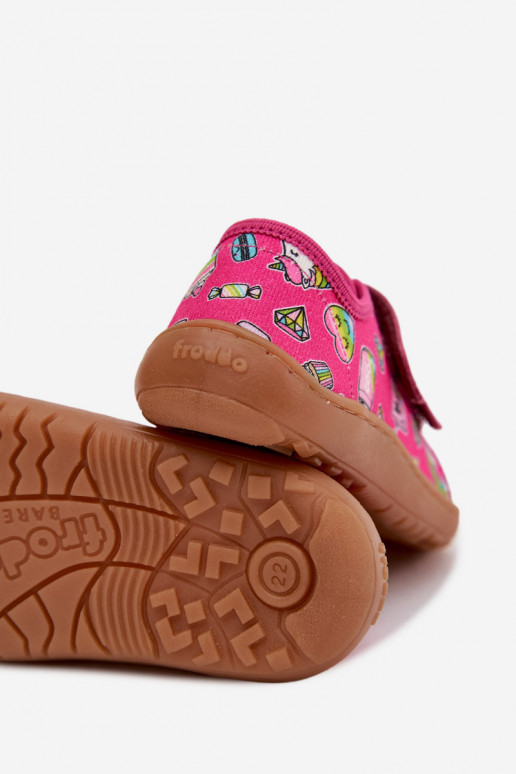 Laste sussid Barefoot Froddo Canvas G1700440-10 roosa värviga