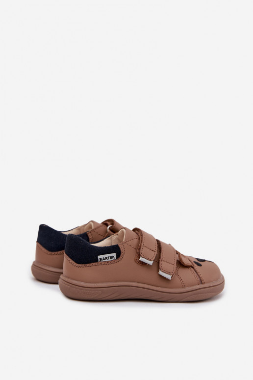 Nahksed barefoot laste kingad karu teema Bartek 8600654 beež