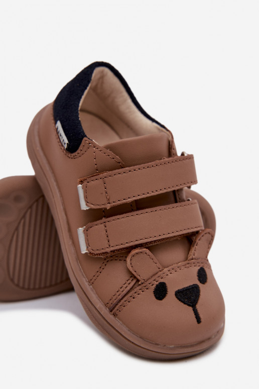 Nahksed barefoot laste kingad karu teema Bartek 8600654 beež